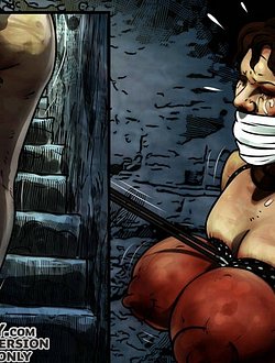 He pushed Claudia to her knees and stood next to her masturbating, pointing his cock at her red breasts - The Curse of Isthar (GQS - Godesses, Queens and Slaves)