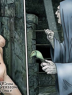 Rufia pulled her robe open and showed him her breasts, he hugged her and licked her breasts - The Curse of Isthar (GQS - Godesses, Queens and Slaves)