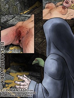 Ceruleus stood gazing at Luvia's bruised and battered crotch and her open cunt - The Curse of Isthar (GQS - Godesses, Queens and Slaves)